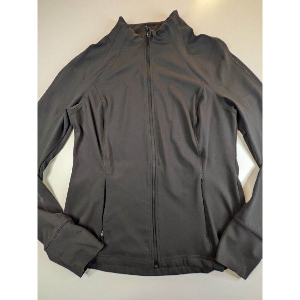 AVIA Women’s Medium Black Full Zip Athletic Jacket Thumbholes Pockets